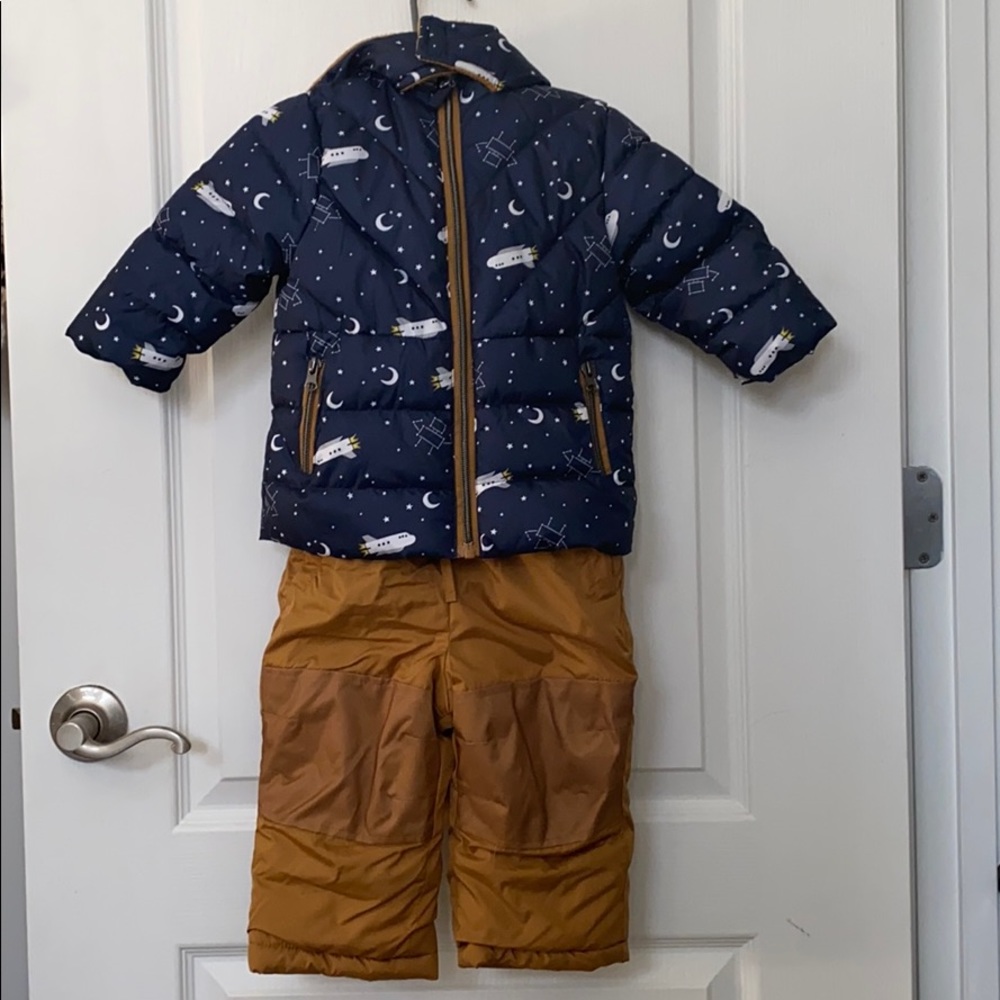 12 month snow pants and coat.